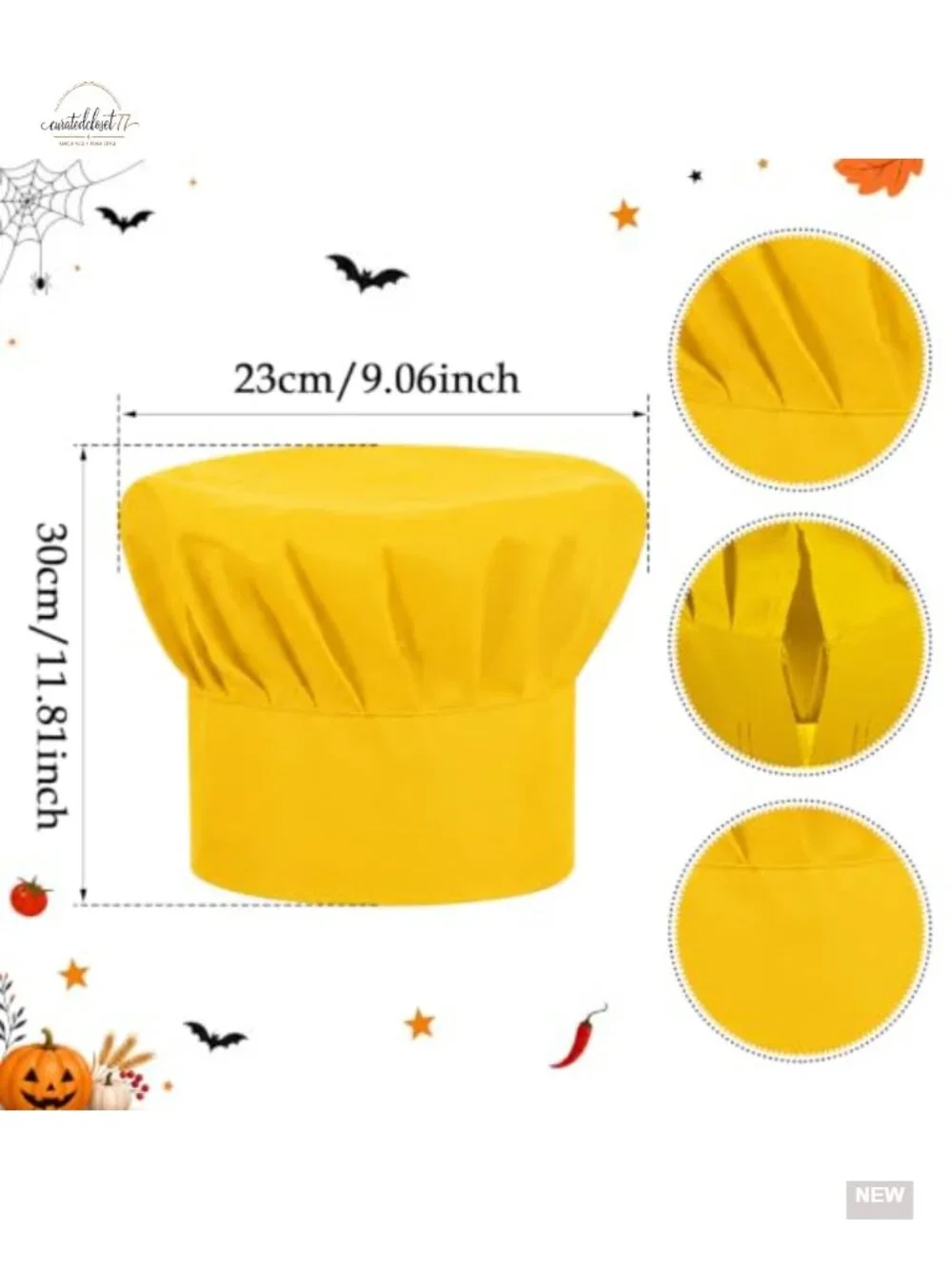 Liitrsh Halloween Condiment Apron and Chef Hat Set Polyester Costume